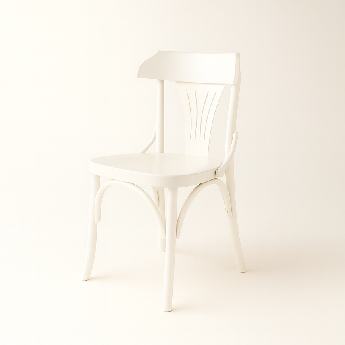 Cadeira Irís de Madeira Maciça na cor Branca