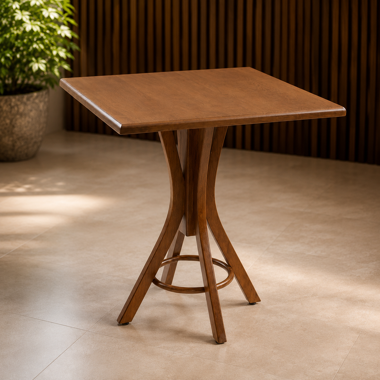 Mesa Fine Modelo Quadrada na cor Imbuia